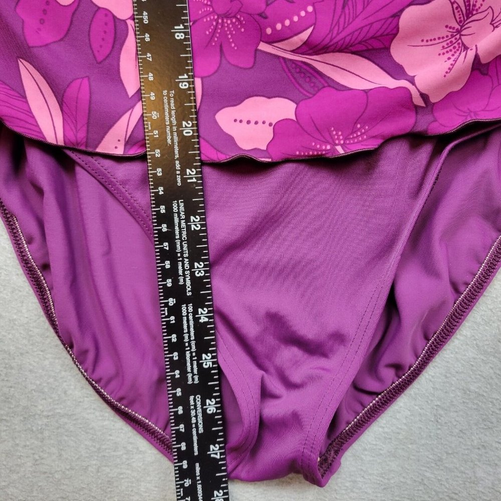 L.L. Bean Purple and Pink Floral One-Piece Swimsuit - Picture 7 of 10
